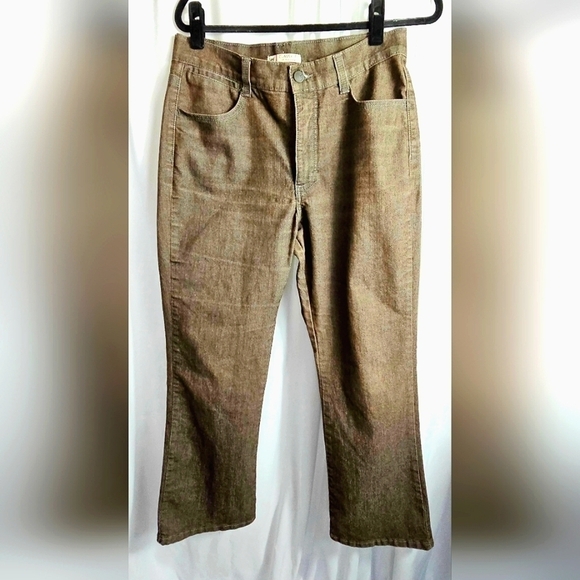 Lee Women's Classic Fit At The Waist Brown Jeans Size 14 Petite EUC - Picture 1 of 10